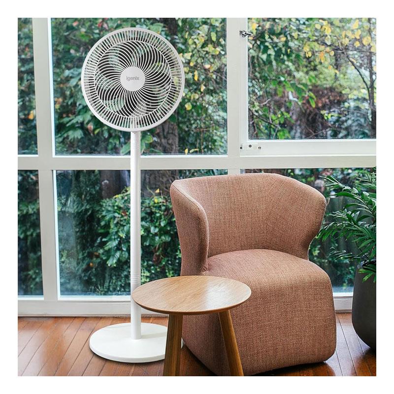 Igenix 12 Inch Pedestal Fan 7 Blades Oscillation 3 Speed Settings - White Secondary image