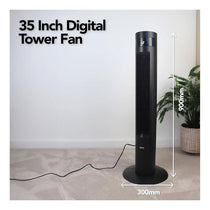 Igenix 43 Inch Digital Tower Fan 3 Speed Settings Remote Control - Black