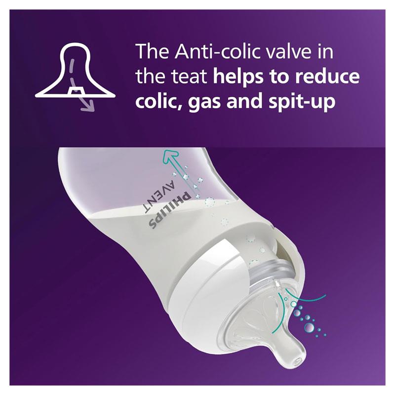 Philips Avent Natural Response Baby Milk Bottle 260ml Flow 3 Teat 1 Month+ - Giraffe