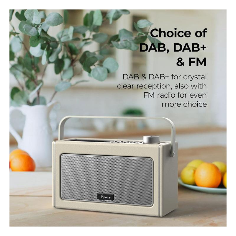 i-box Epoca Portable DAB/DAB+ And FM Radio With Bluetooth Speaker 2x 3W Stereo - Cream Secondary image
