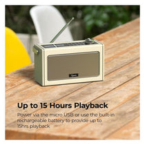 i-box Epoca Portable DAB/DAB+ And FM Radio With Bluetooth Speaker 2x 3W Stereo - Cream