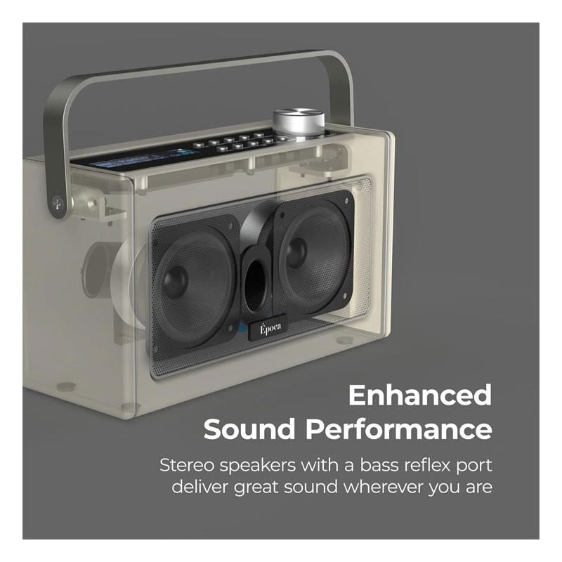 i-box Epoca Portable DAB/DAB+ And FM Radio With Bluetooth Speaker 2x 3W Stereo - Cream