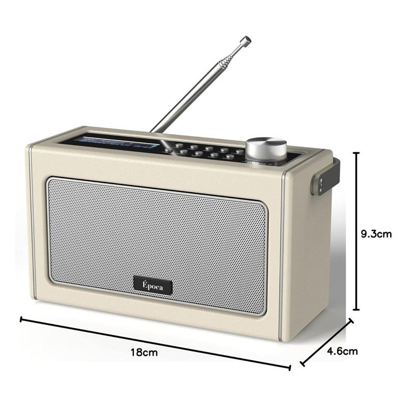 i-box Epoca Portable DAB/DAB+ And FM Radio With Bluetooth Speaker 2x 3W Stereo - Cream