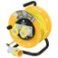 SLx Extension Lead Industrial 25m Open Drum Cable Reels 2 Socket 16A Fused 110V - Yellow