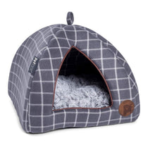 Petface Window Pane Check Soft And Cosy Igloo Cat Bed Grey