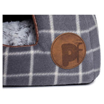 Petface Window Pane Check Soft And Cosy Igloo Cat Bed Grey
