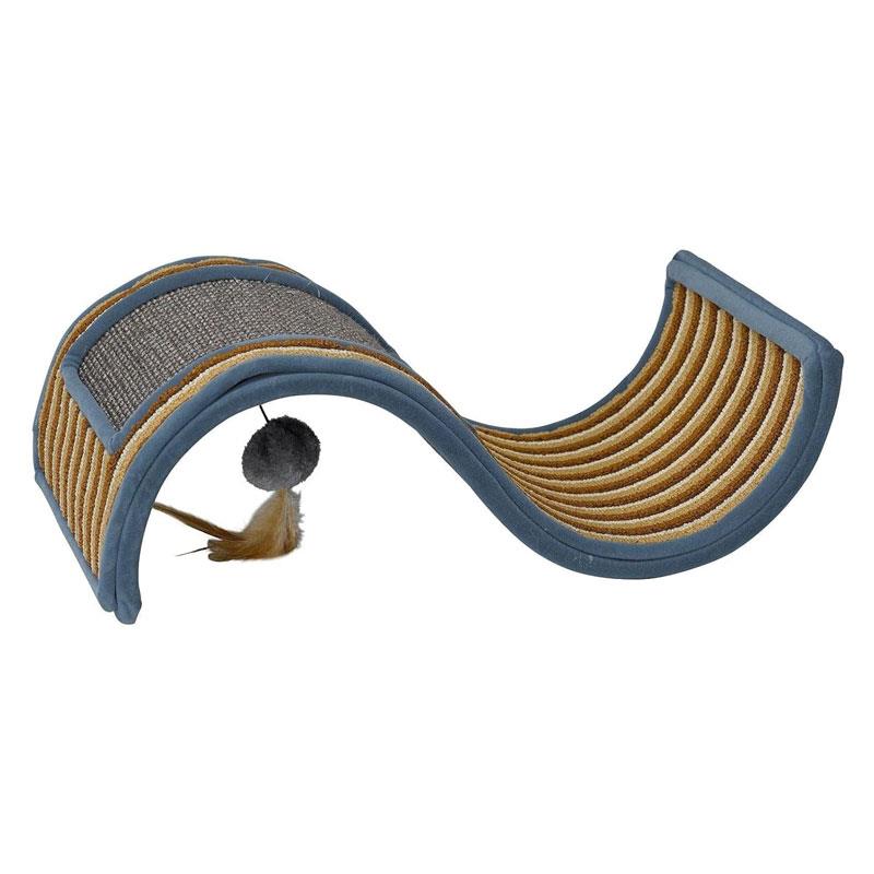 Petface Catkins Wave Cat Scratcher With Ball Toy And Feather - Grey Main image