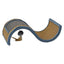 Petface Catkins Wave Cat Scratcher With Ball Toy And Feather - Grey