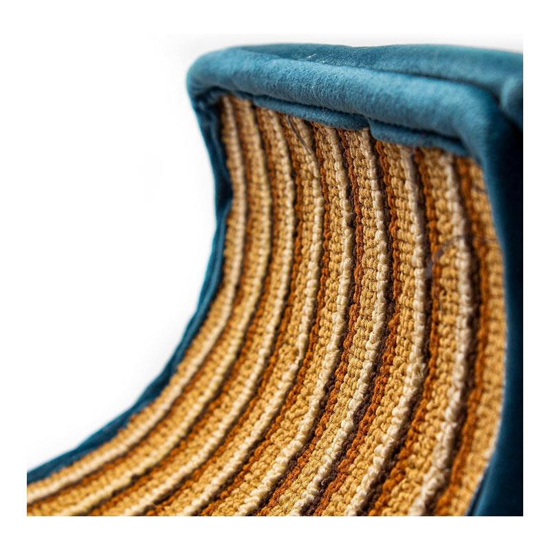 Petface Catkins Wave Cat Scratcher With Ball Toy And Feather - Grey