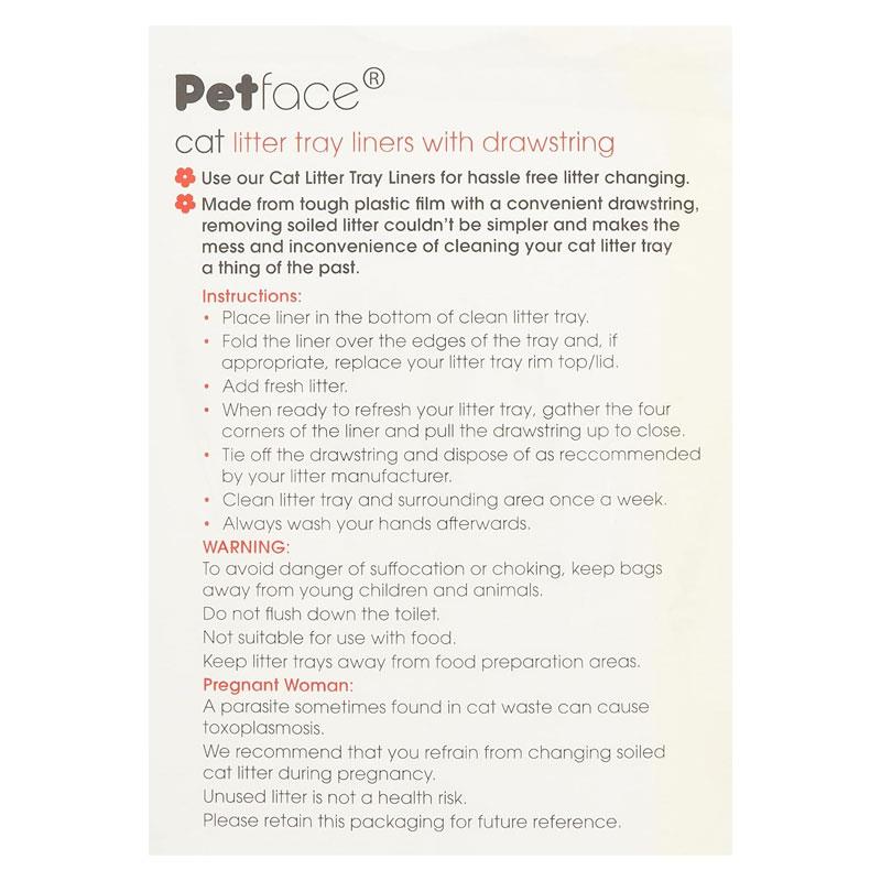 Petface Cat Litter Tray Drawstring Liners Large 50 Liners