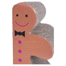 Petface Gingerbread Man Cardboard Cat Scratcher Small Breeds Brown