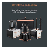 Tower Cavaletto 5 Piece Cookware Set 16cm 18cm 20cm Saucepans 24cm 28cm Frying Pans - Black & Rose Gold