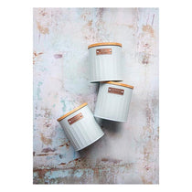 KitchenCraft Tea Coffee Sugar Canisters Set of 3 Metal 1 Litres - Light Blue