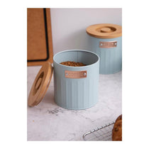 KitchenCraft Tea Coffee Sugar Canisters Set of 3 Metal 1 Litres - Light Blue