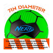 Nerf Proshot Foam Soccer Ball Ball Size 7 - Green/Black
