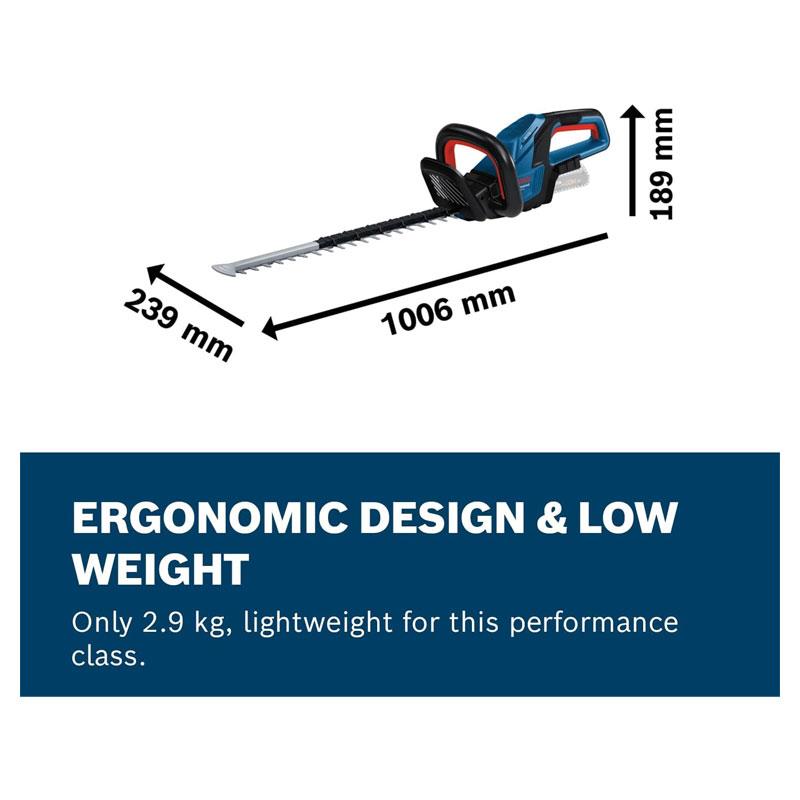 Bosch GHE 18V-50 Professional 18V Cordless Hedgecutter Body Only - Blue Secondary image
