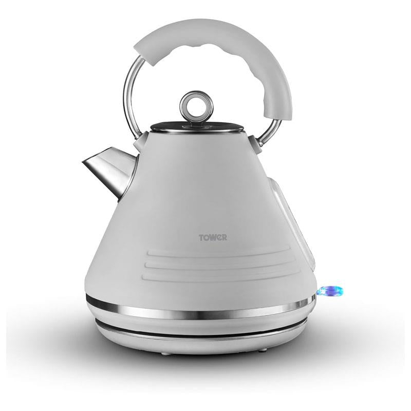 Tower Ash Matte Pyramid Kettle Chrome Accents 3000W 1.7 Litres - Grey Main image