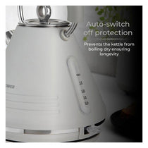 Tower Ash Matte Pyramid Kettle Chrome Accents 3000W 1.7 Litres - Grey