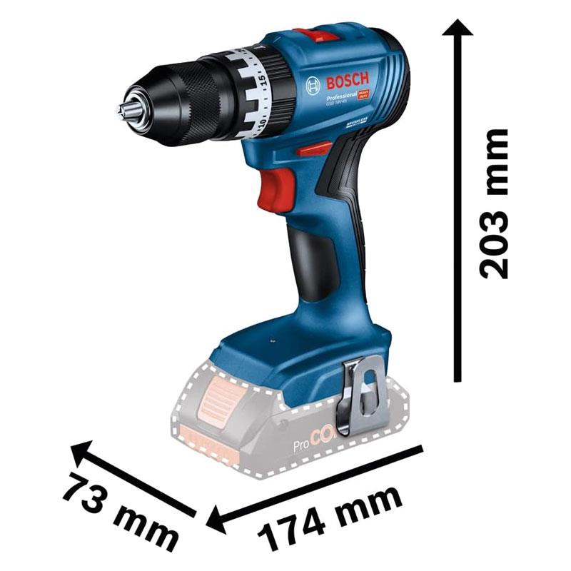 Bosch Professional GSB 18V-45 18V Cordless Impact Drill Driver 2 X GBA 2.0Ah Batteries Charger L-BOXX Blue Secondary image