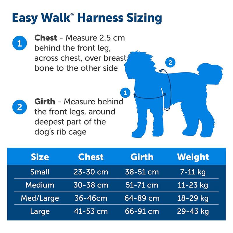 PetSafe Easy Walk Deluxe Harness For Dogs 1.8m Lead Medium/Large Ocean Blue
