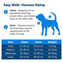 PetSafe Easy Walk Deluxe Harness For Dogs 1.8m Lead Medium Ocean Blue