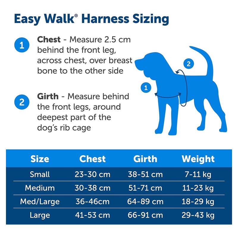 PetSafe Easy Walk Deluxe Harness For Dogs 1.8m Lead Medium Ocean Blue