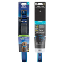 Nite Ize NiteDog Rechargeable LED Collar Small Metal Buckle Water Resistant Blue