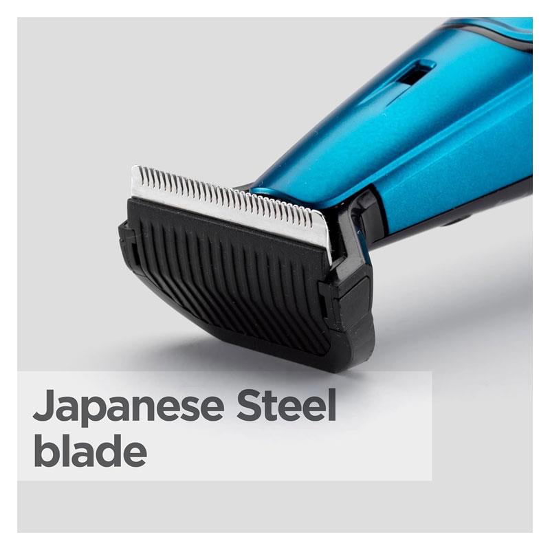 BaByliss Men Japanese Steel Stubble And Beard Trimmer Blue
