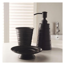 OurHouse Bathroom Accessory Set Toothbrush Holder Soap Dispenser Soap Dish 3 Piece Grey