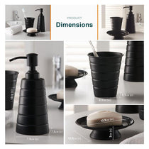 OurHouse Bathroom Accessory Set Toothbrush Holder Soap Dispenser Soap Dish 3 Piece Grey