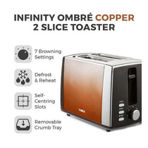Tower Infinity Ombre 2 Slice Toaster 900W Copper