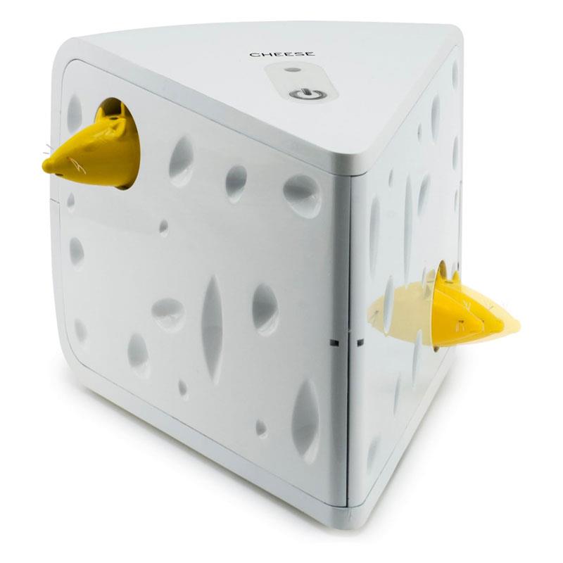 PetSafe Portable Cheese Automatic Cat Teaser Interactive Toys For Cats White