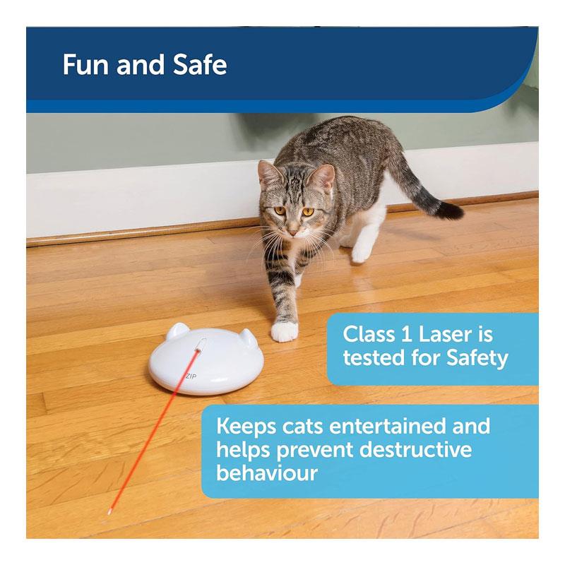 PetSafe FroliCat ZIP Automatic Cat Laser Light Toy Pets Interactive Playtime White