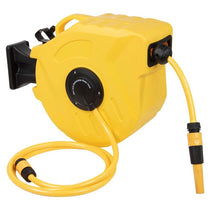SLx Garden Hose Reel Wall Mounted 20m Auto Retractable Hosepipe Yellow