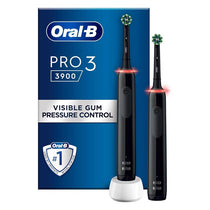 Oral-B Pro 3 3900 Duo Cross Action Electric Rechargeable Toothbrush Travel Case Black