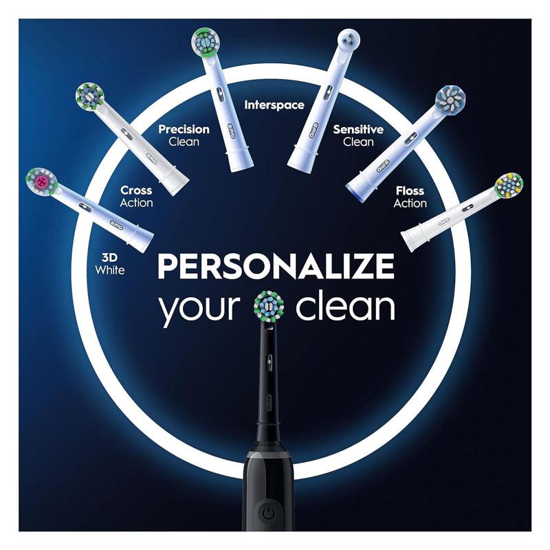 Oral-B Pro 3 3900 Duo Cross Action Electric Rechargeable Toothbrush Travel Case Black