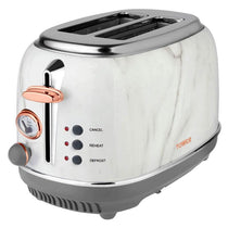 Tower Bottega 2 Slice Toaster Stainless Steel 850W White Marble And Rose Gold