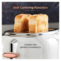 Tower Bottega 2 Slice Toaster Stainless Steel 850W White Marble And Rose Gold