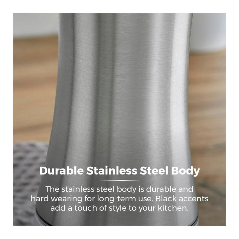 Tower Dual Electric Salt And Pepper Mill Battery Operated Adjustable Ceramic Grinders Stainless Steel Black