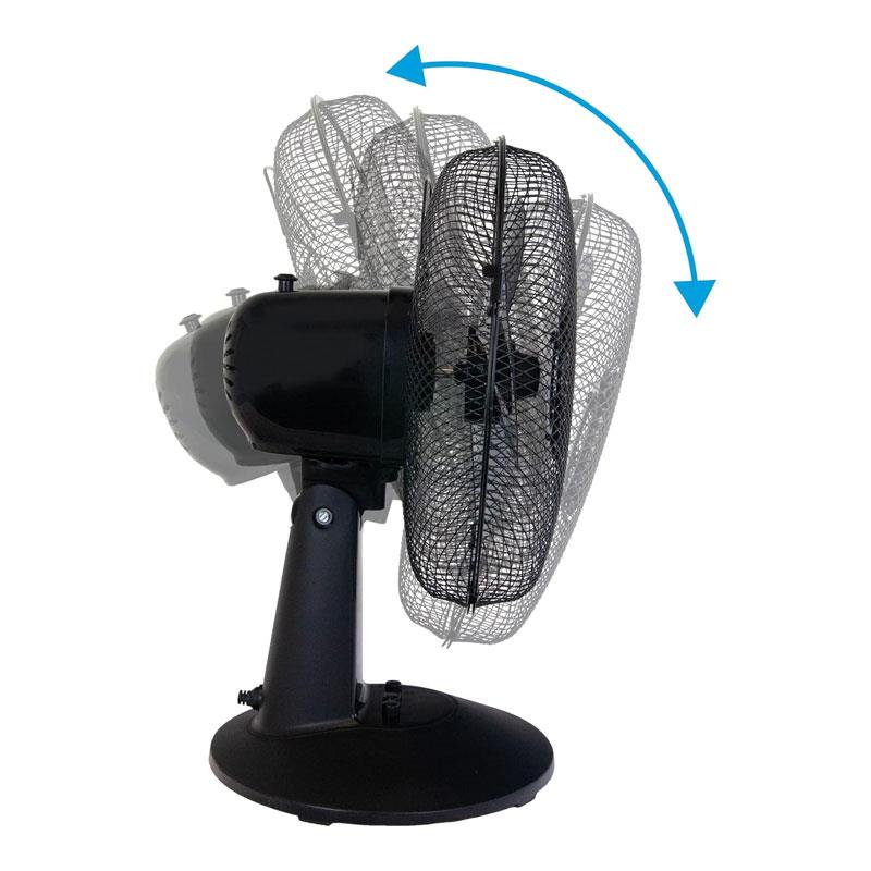 Igenix 12 Inch Portable Desk Fan 3 Speed Settings Quiet Oscillating Airflow 40W Black