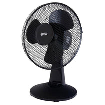 Igenix 12 Inch Portable Desk Fan 3 Speed Settings Quiet Oscillating Airflow 40W Black