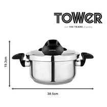 Tower One-Touch Ultima Pressure Cooker 4 Litre Detachable 60 Minute Timer Stainless Steel Silver