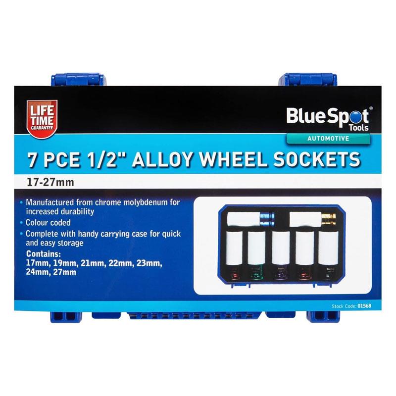 Blue Spot Tools 1/2 Inch Alloy Wheel Impact Sockets (17-27mm) 7 Piece Main image