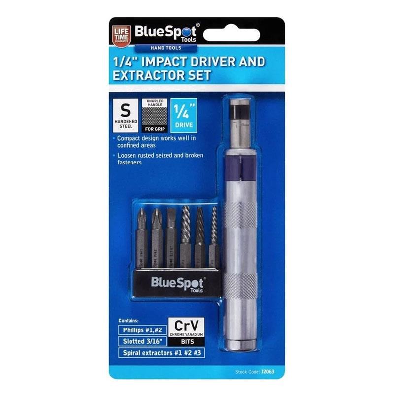 Blue Spot Tools 1/4 Inch Impact Driver And Extractor Set Main image