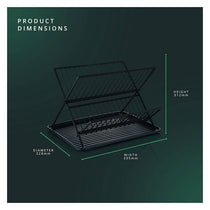 Swan Stealth 15 Plate Collapsible Dish Rack Removable Drip Tray - Black