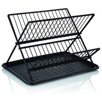 Swan Stealth 15 Plate Collapsible Dish Rack Removable Drip Tray - Black
