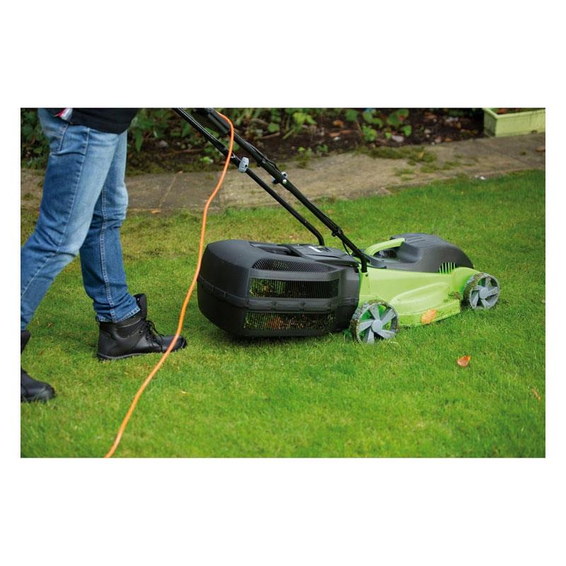 Draper Storm Force Lawn Mower 380mm Cutting Width 45L Grass Collection Bag 1400W 230V