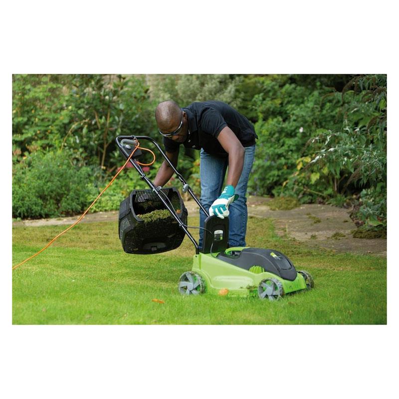 Draper Storm Force Lawn Mower 380mm Cutting Width 45L Grass Collection Bag 1400W 230V
