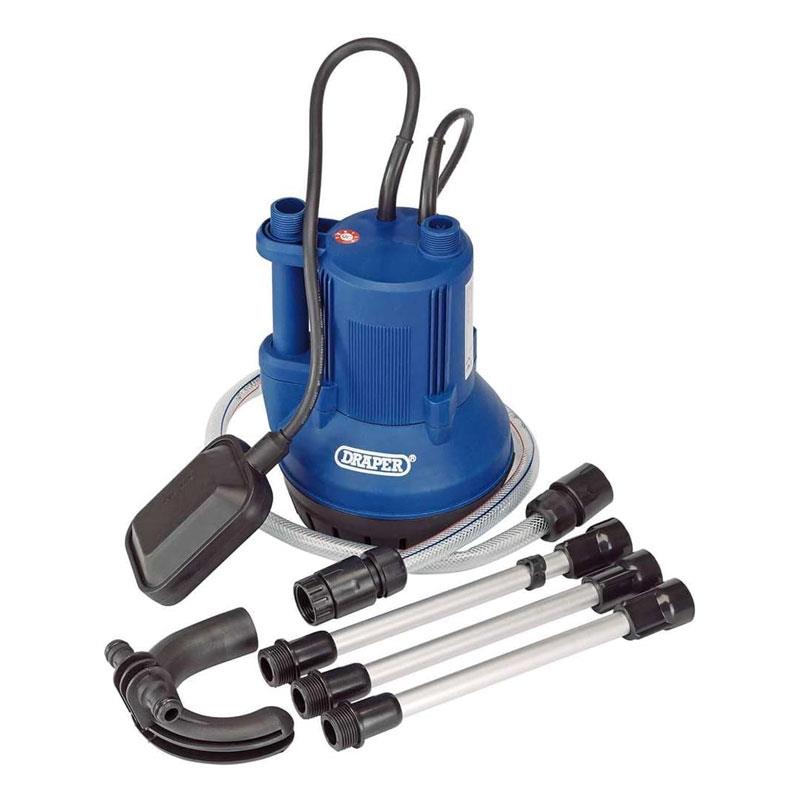Draper Submersible Clean Water Butt Pump Float Switch 40L/min 350W Blue