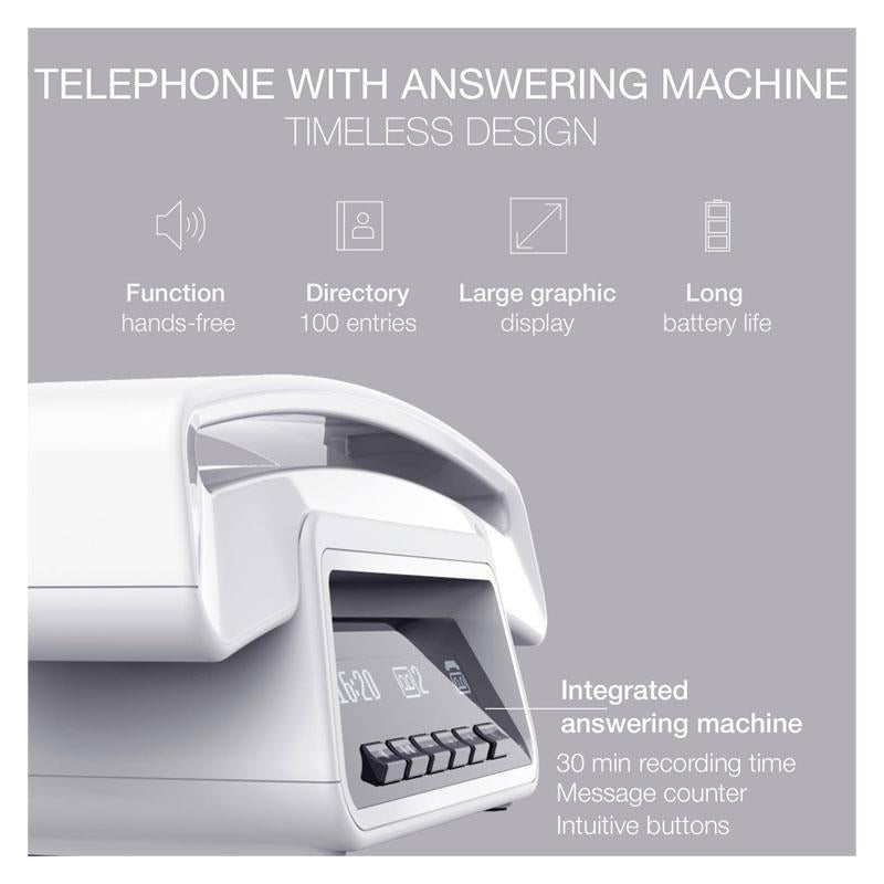 Alcatel Epure Premium Cordless Phone With Answer Machine White